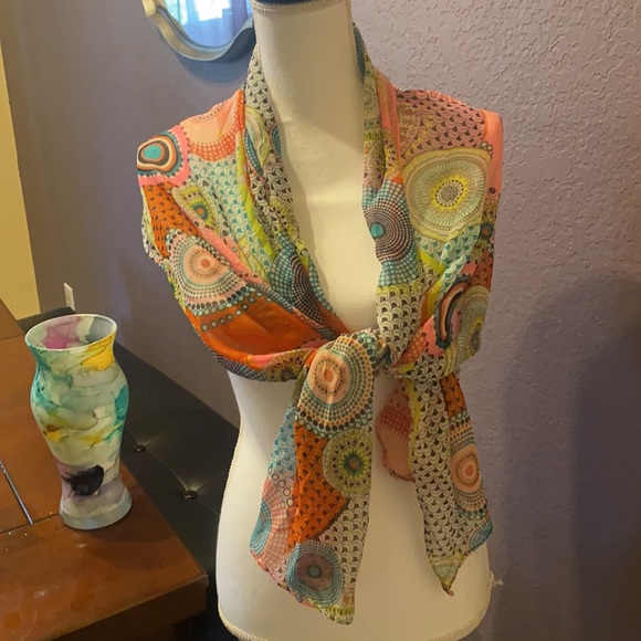 3/$20 Amazing multicolored sheer mandala scarf! - Picture 7 of 16